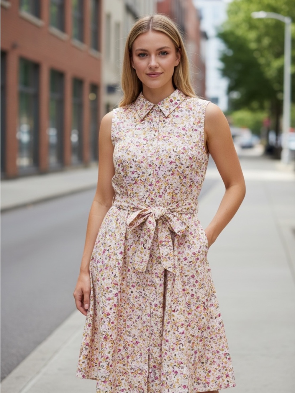 Torrid NWT Size 0 Sleeveless Floral Collared Shirt Dress – Sunshine Ditsy Print